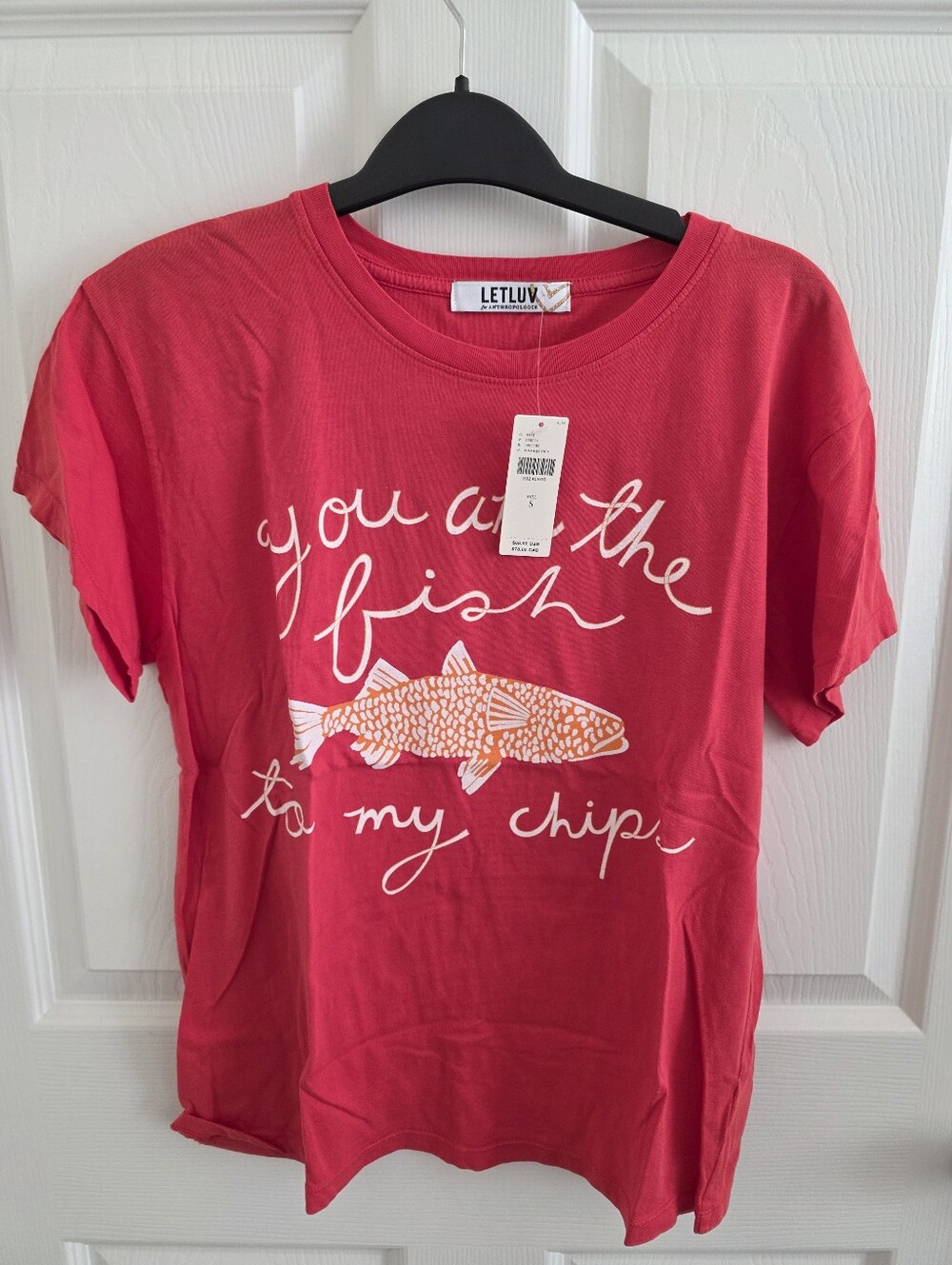 NWT Letluv Graphic Tee "You Are The Fish To My Chips" - Picture 6 of 7